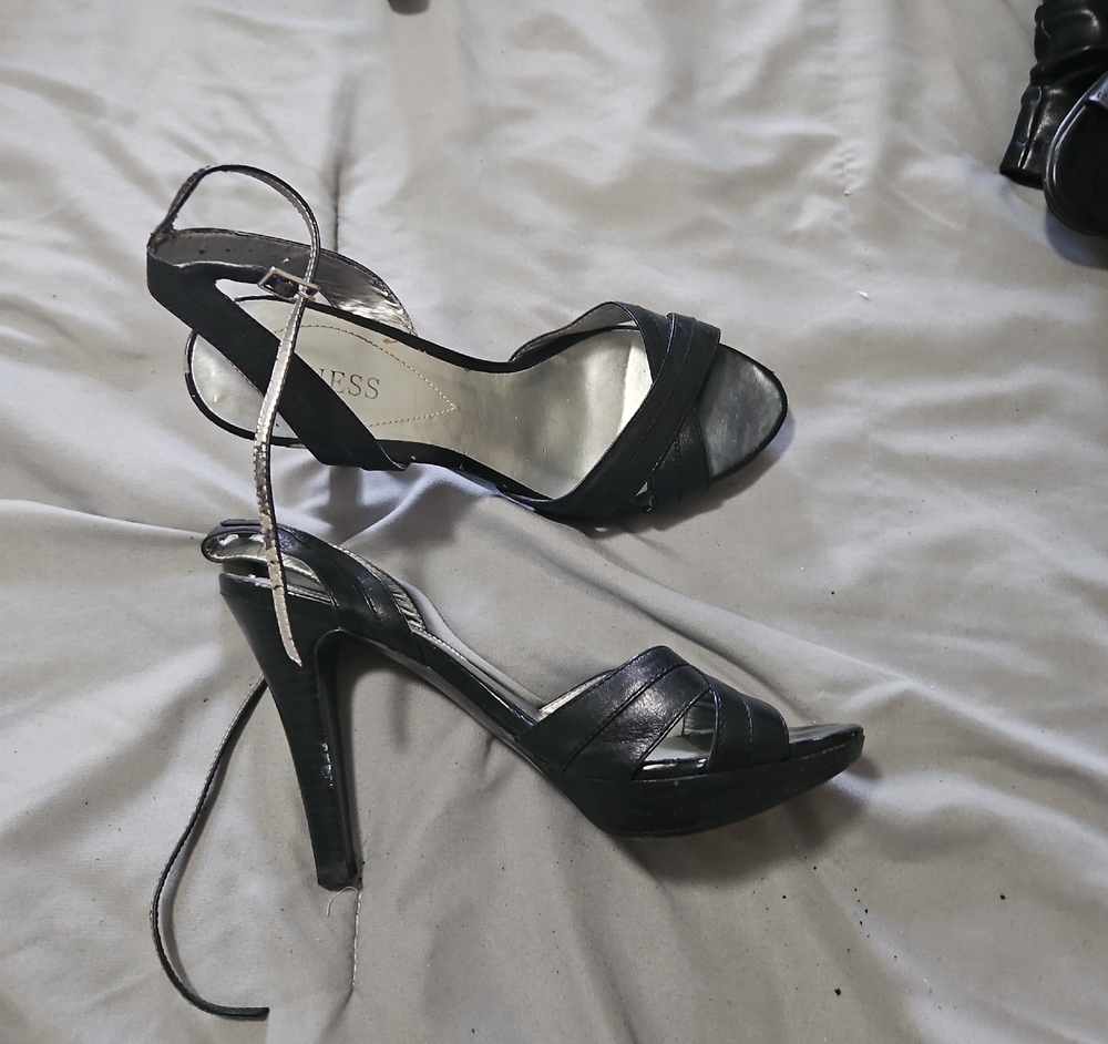 Guess Black Strappy High Heels
